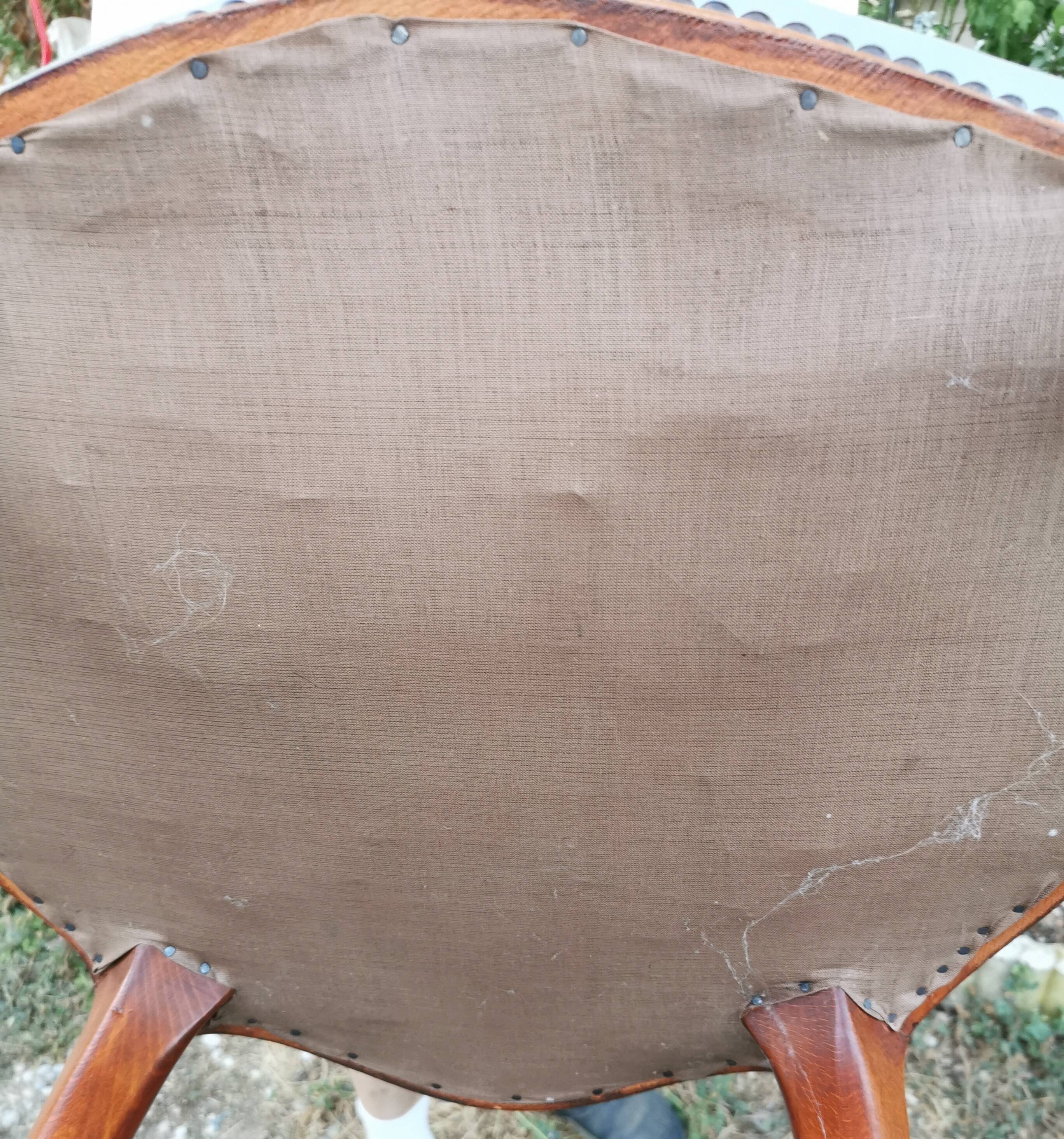 Old small cherry wood armchair