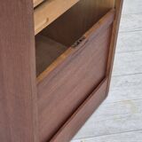 1960s, Danish office cabinet, original condition, teak wood, sliding doors, drawers inside.