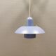 Classic small Danish hanging lamp, produced by Form-Light in the 1980s. Light purple color