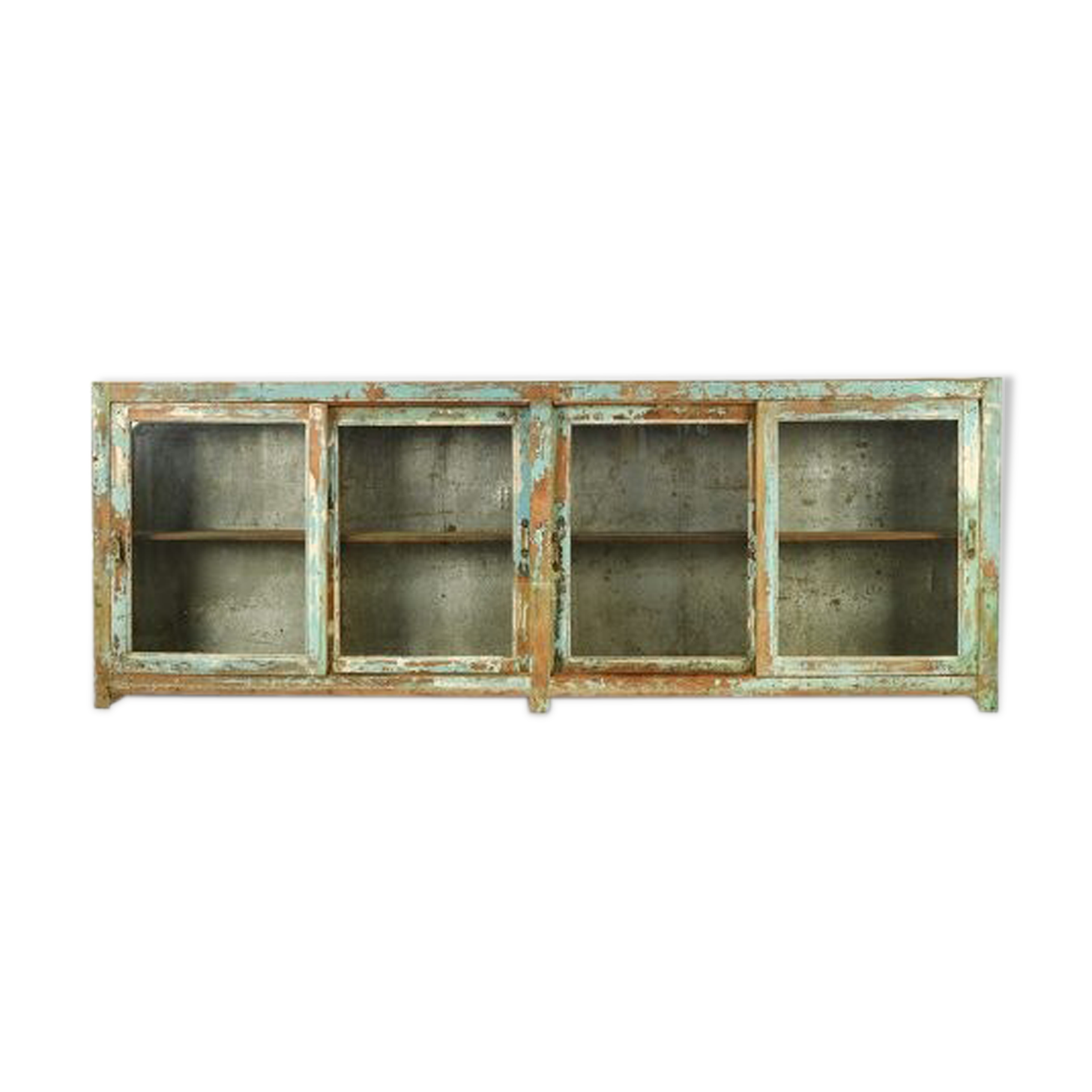 Blue green green wood glazed buffet