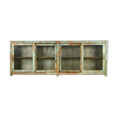 Blue green green wood glazed buffet