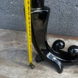 Vallauris Black Ceramic Candle Holder from the 50s