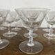 Coupes à champagne anciennes en verre gravé