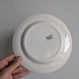 Collector art deco Lot 8 vintage dessert plates in ceramic OXFORD BRAZIL blue checkerboard