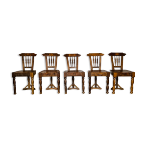 Ensemble de 5 chaises - artisanal