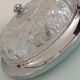 Ceiling round vintage cut glass and chrome metal