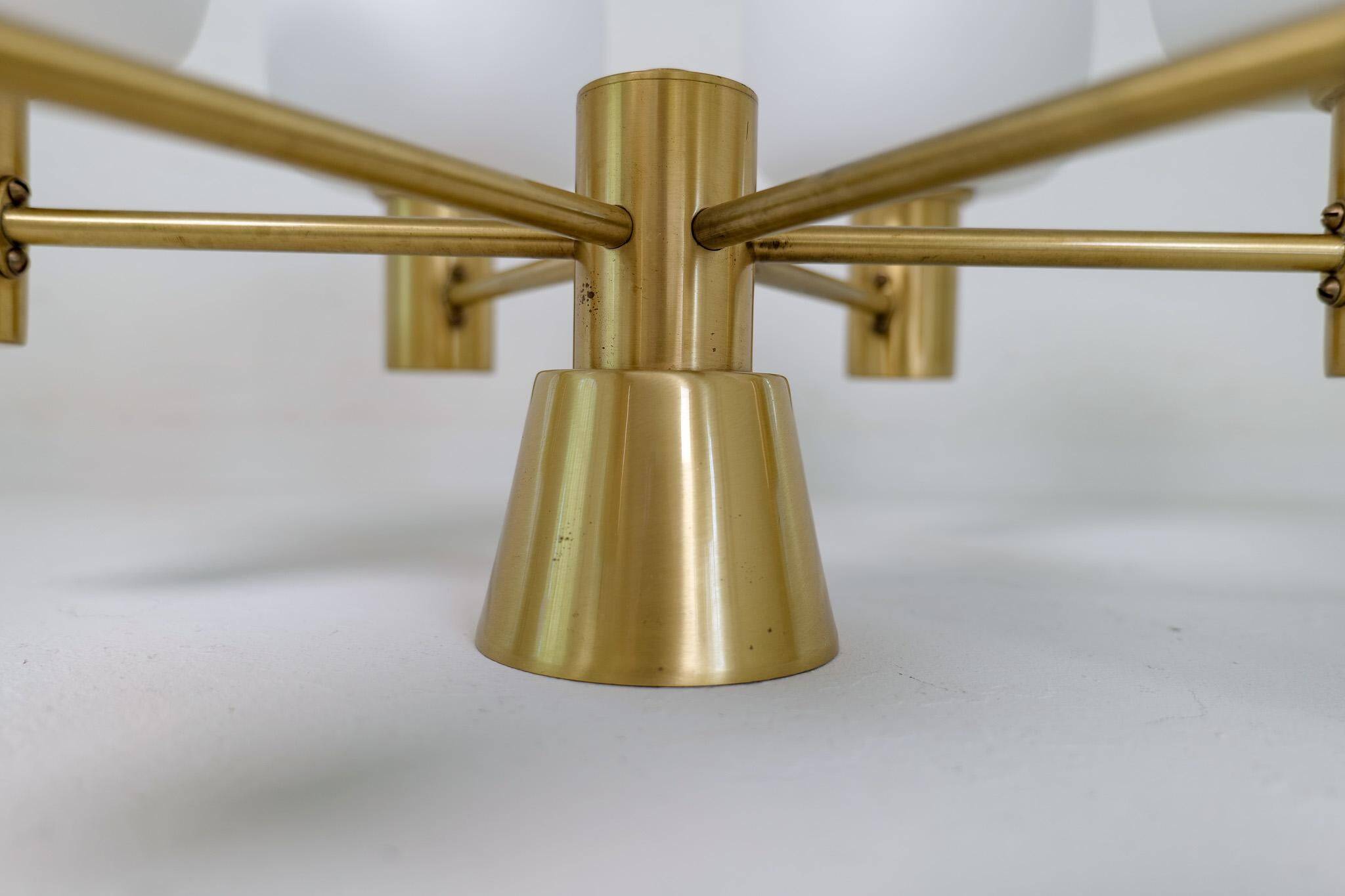 Mid-century brass ceiling light ASEA Sweden, 1950s
