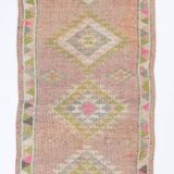 3x12 Blush Pink Vintage Runner Rug, 92x355Cm