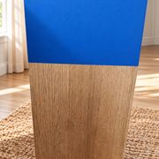 Antique oak commode – Blue Nila & brass