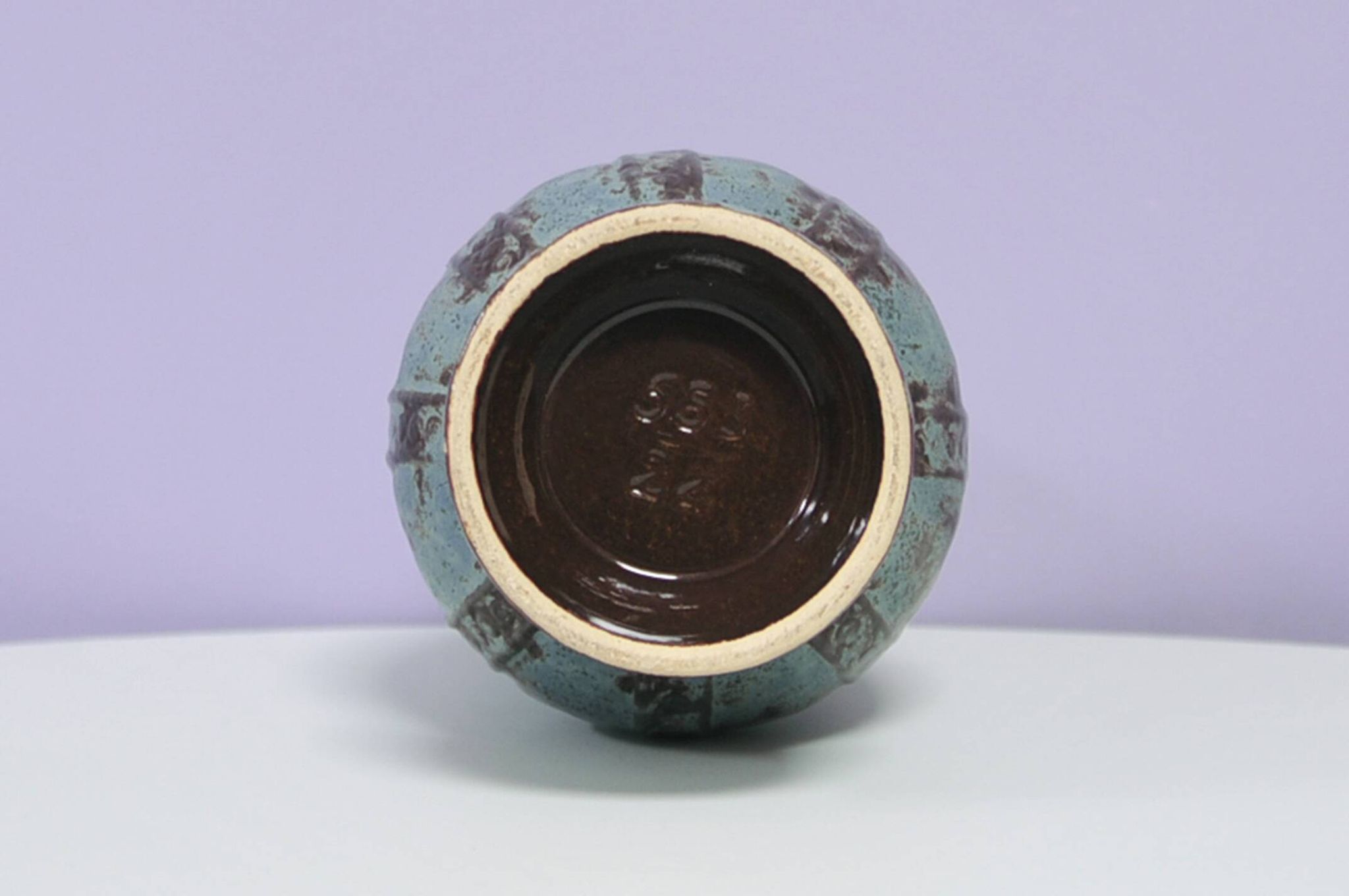 Blue & brown West Germany vase