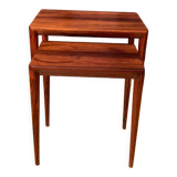 Pair of rosewood tables 64 B, designed by Erik Riisager Hansen, Haslev Møbelsnedkeri, Denmark, 196