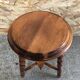 Old milking stool twisted feet vintage wood