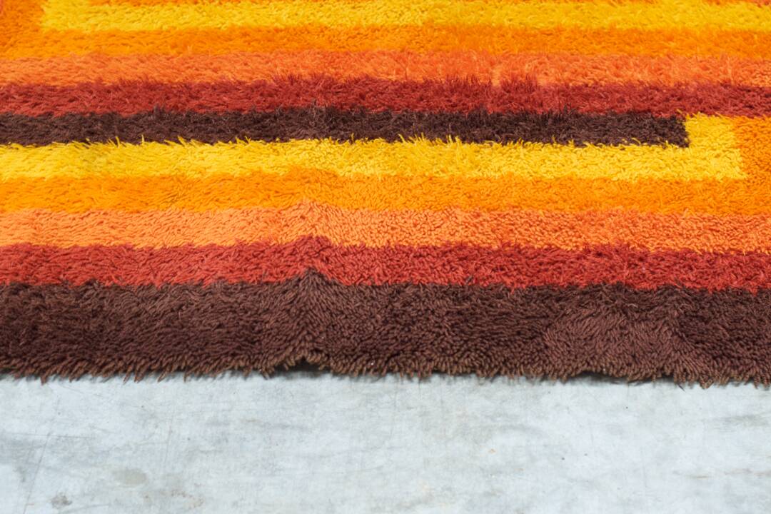 Vintage designer rug 1970 French cubist