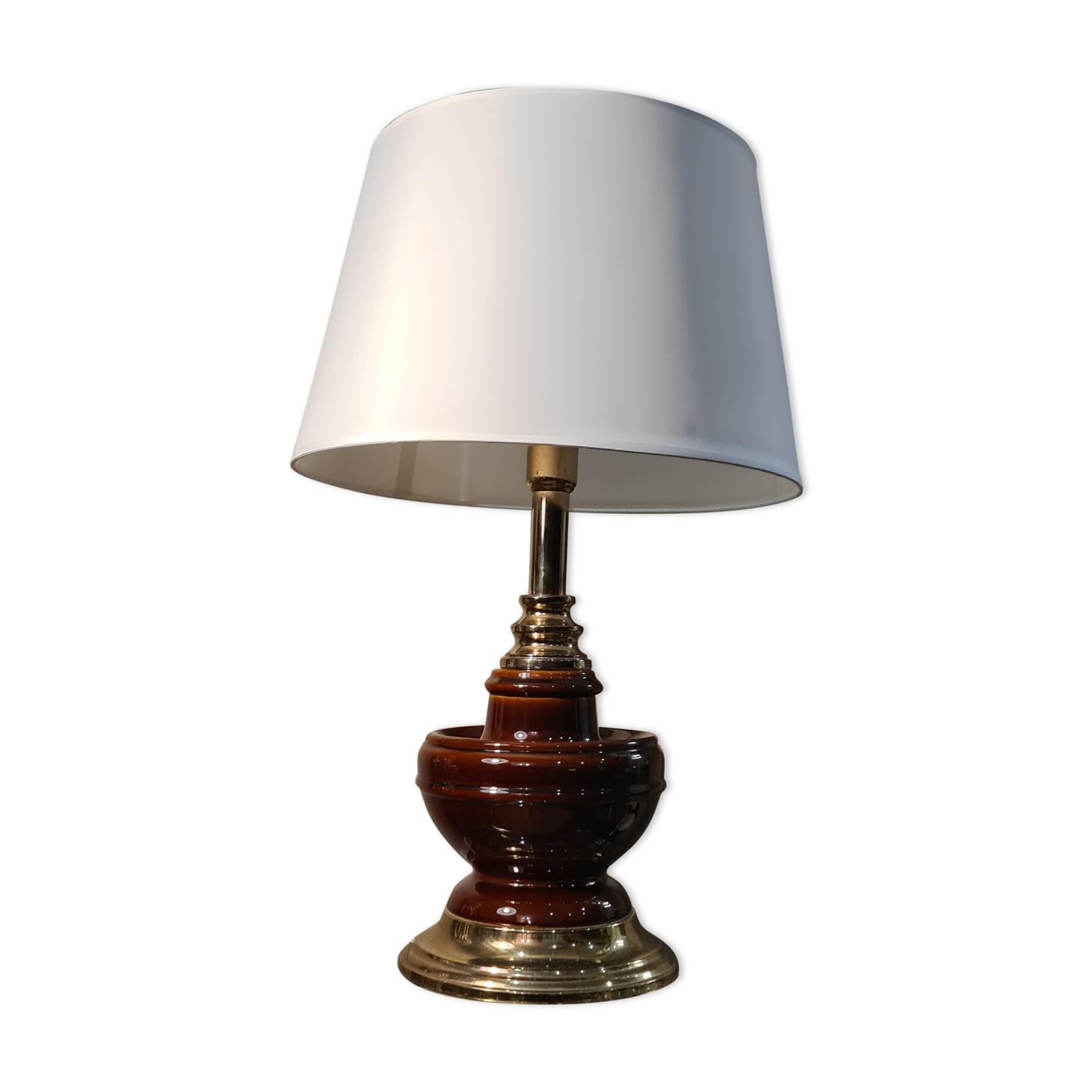 Luxury lamp ceramic chrome gold lampshade white new 65x40