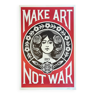 Shepard fairey (obey) - sérigraphie "make art not war"