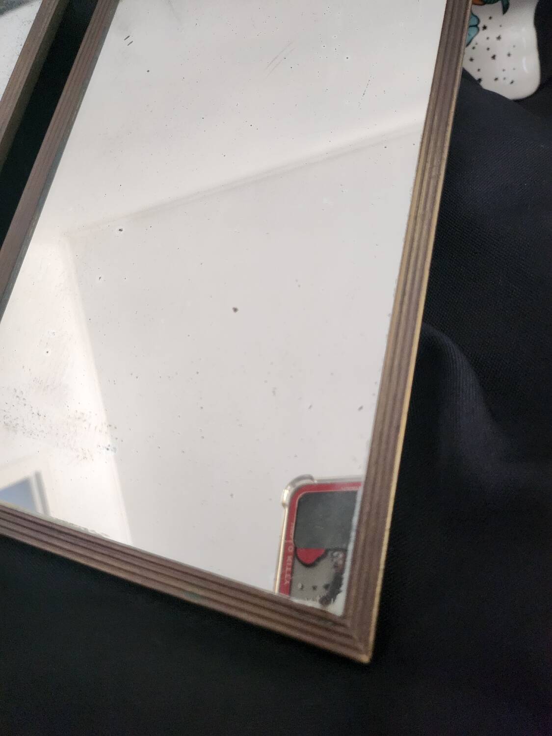 Antique barber-style triptych mirror