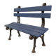 Old cast iron and wood garden bench repainted.