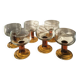 Lot of 9 glasses/cups from the 70s with amber feet