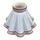 Vintage pleated scalloped lampshade — Cream fabric & floral embroidered trim