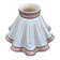 Vintage pleated scalloped lampshade — Cream fabric & floral embroidered trim
