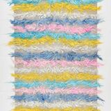 3x10 Pink & Blue Kilim Runner Rug, 94x294Cm