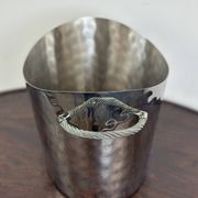 Silver-plated hammered and polished champagne bucket / basin
