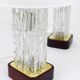 Pair of large glass ice table lamps by J.T. Kalmar "Frankenberg" with illuminated base.
