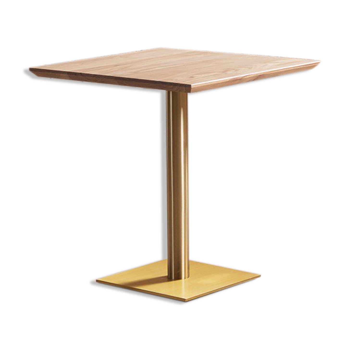 Solid walnut dining table on brass center base