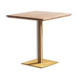 Solid walnut dining table on brass center base