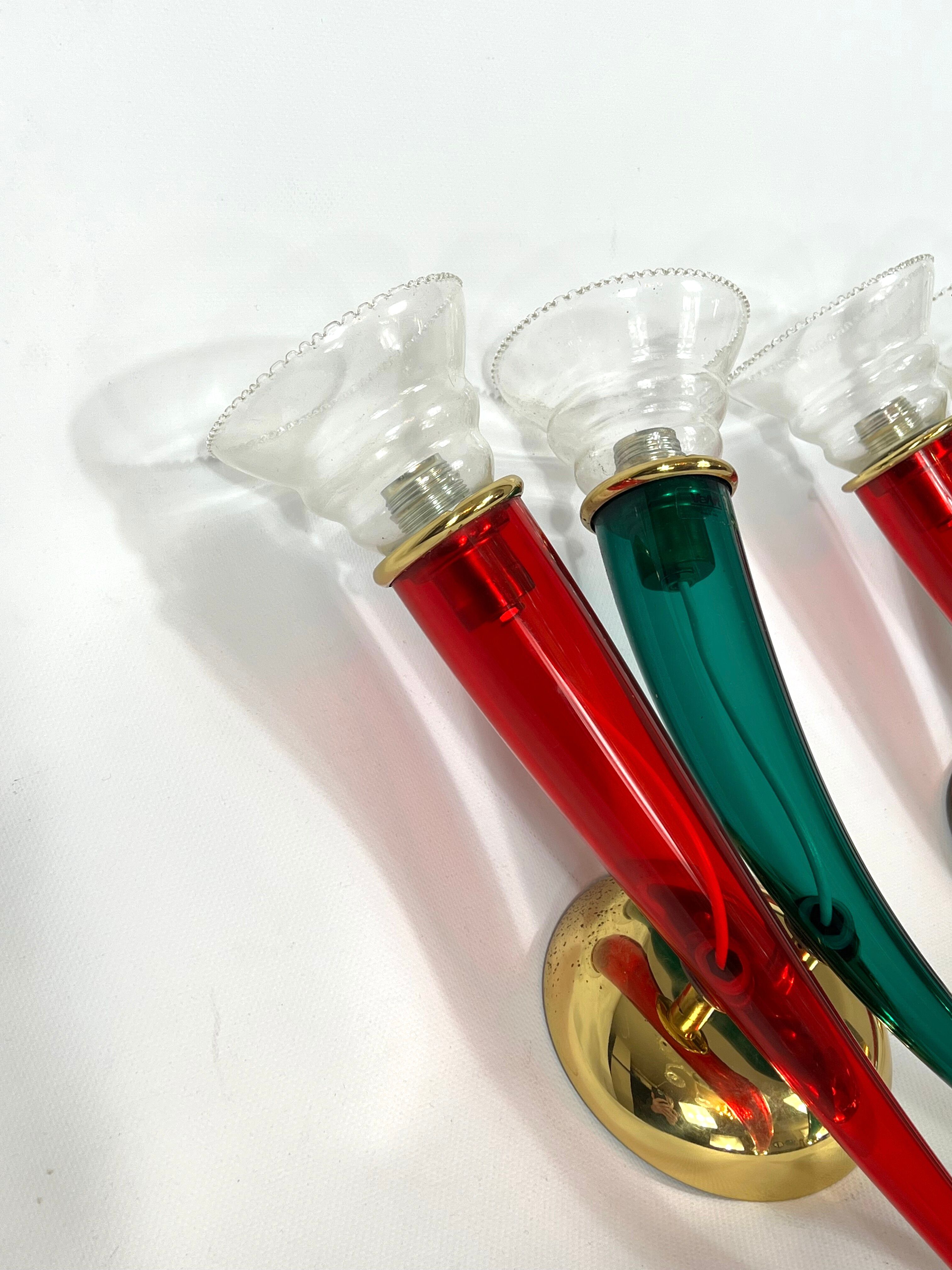 Vintage Pair of Murano glass sconces signed by VeArt, Italy 1970s