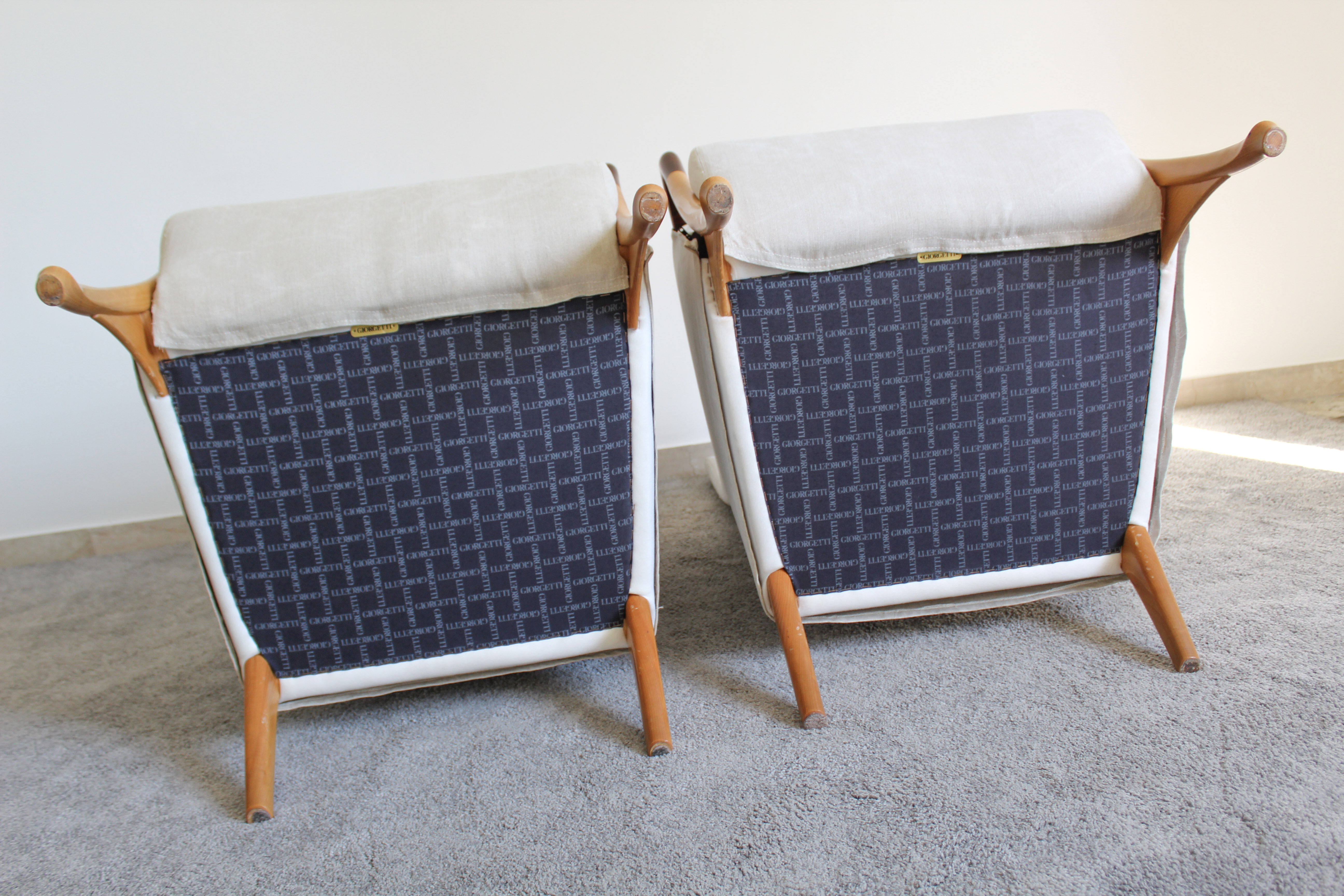 Pair of Armchairs "Progetti" Umberto Asnago for Giorgetti, signed, italy 1980s