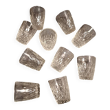 Set of 10 vintage glasses for digestifs or coffee liqueurs.