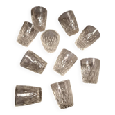 Set of 10 vintage glasses for digestifs or coffee liqueurs.