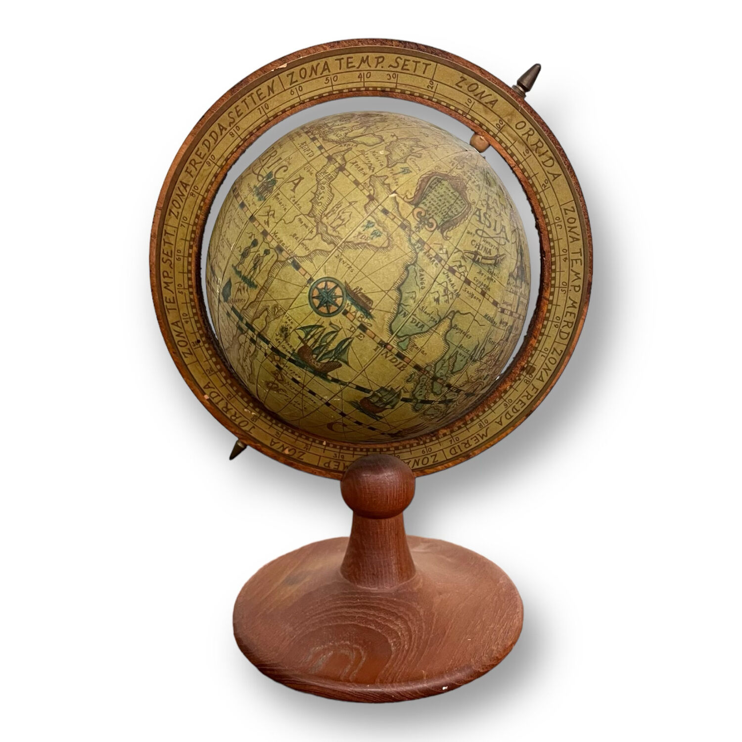 Globe rotatif vintage