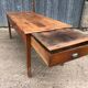 Antique cherry farmhouse table with 2 drawers and 1 pull-out