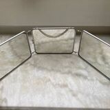 Vintage horizontal triptych barber mirror
