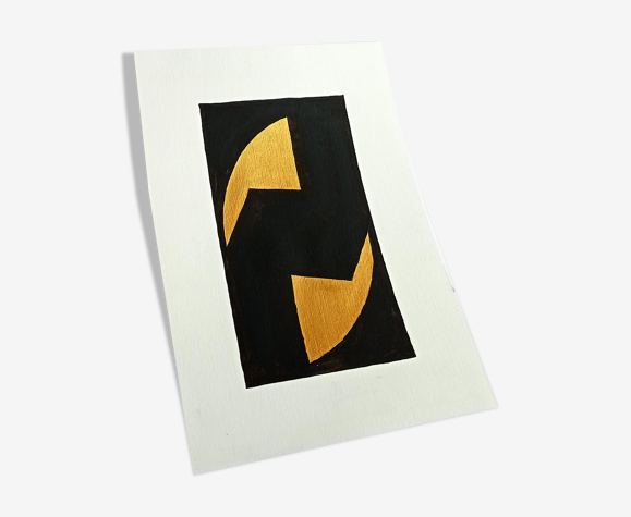 Peinture abstraite suprématisme or_804