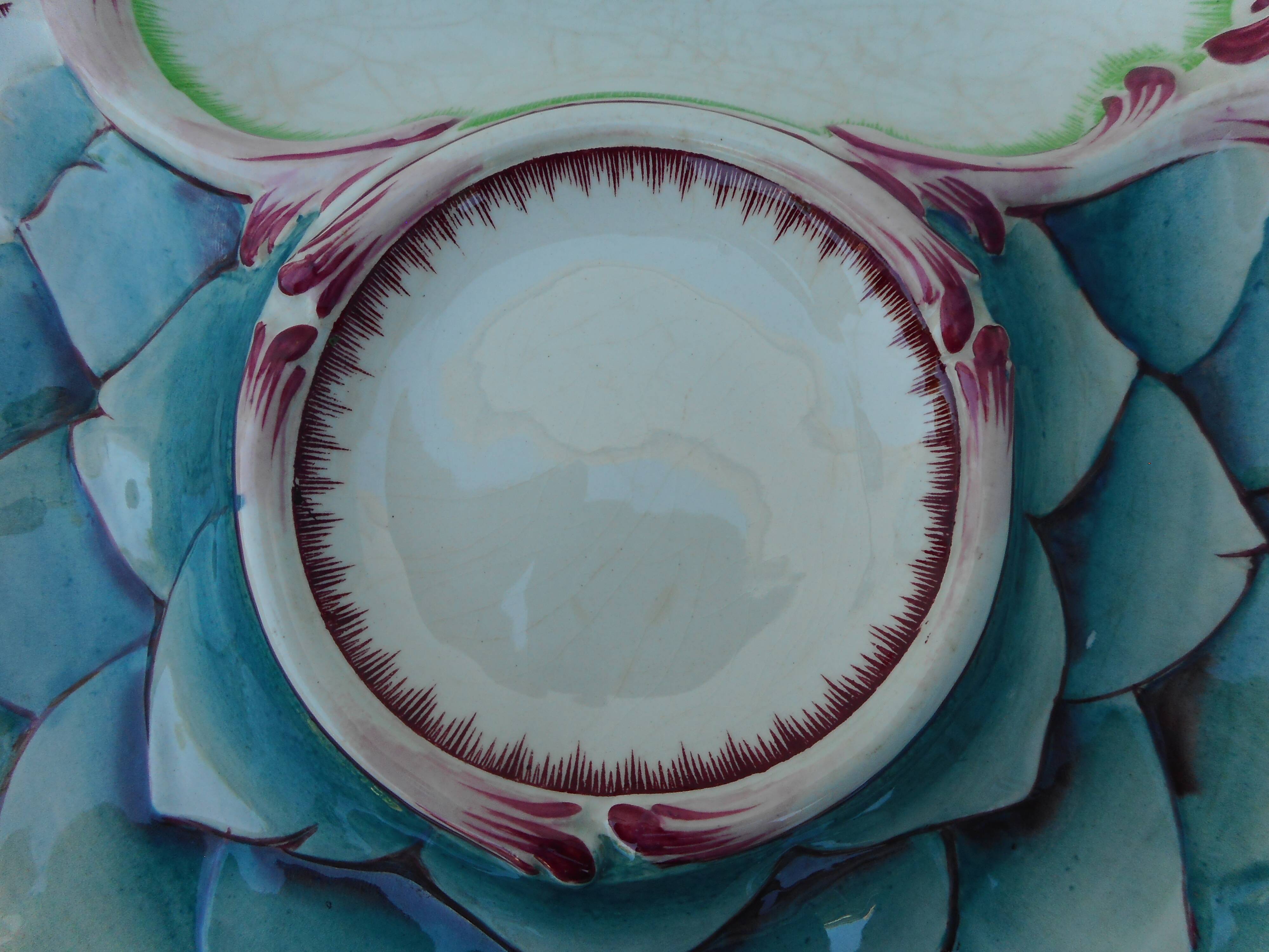 Set of four artichoke plates in earthenware