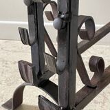 Pair of vintage steel brutalist andirons