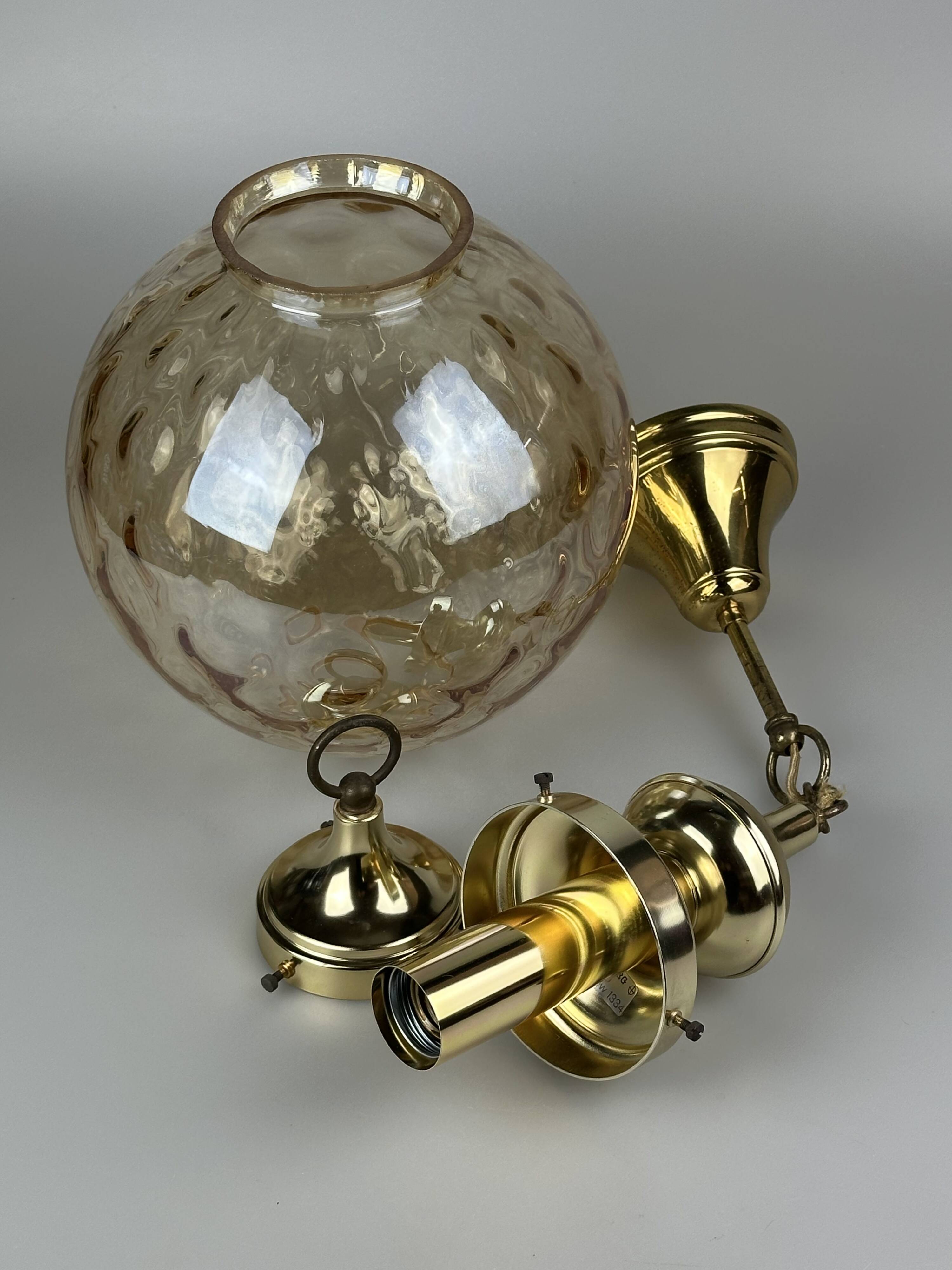 60s 70s ceiling lamp hanging lamp by Glashütte Limburg Germany Space Age