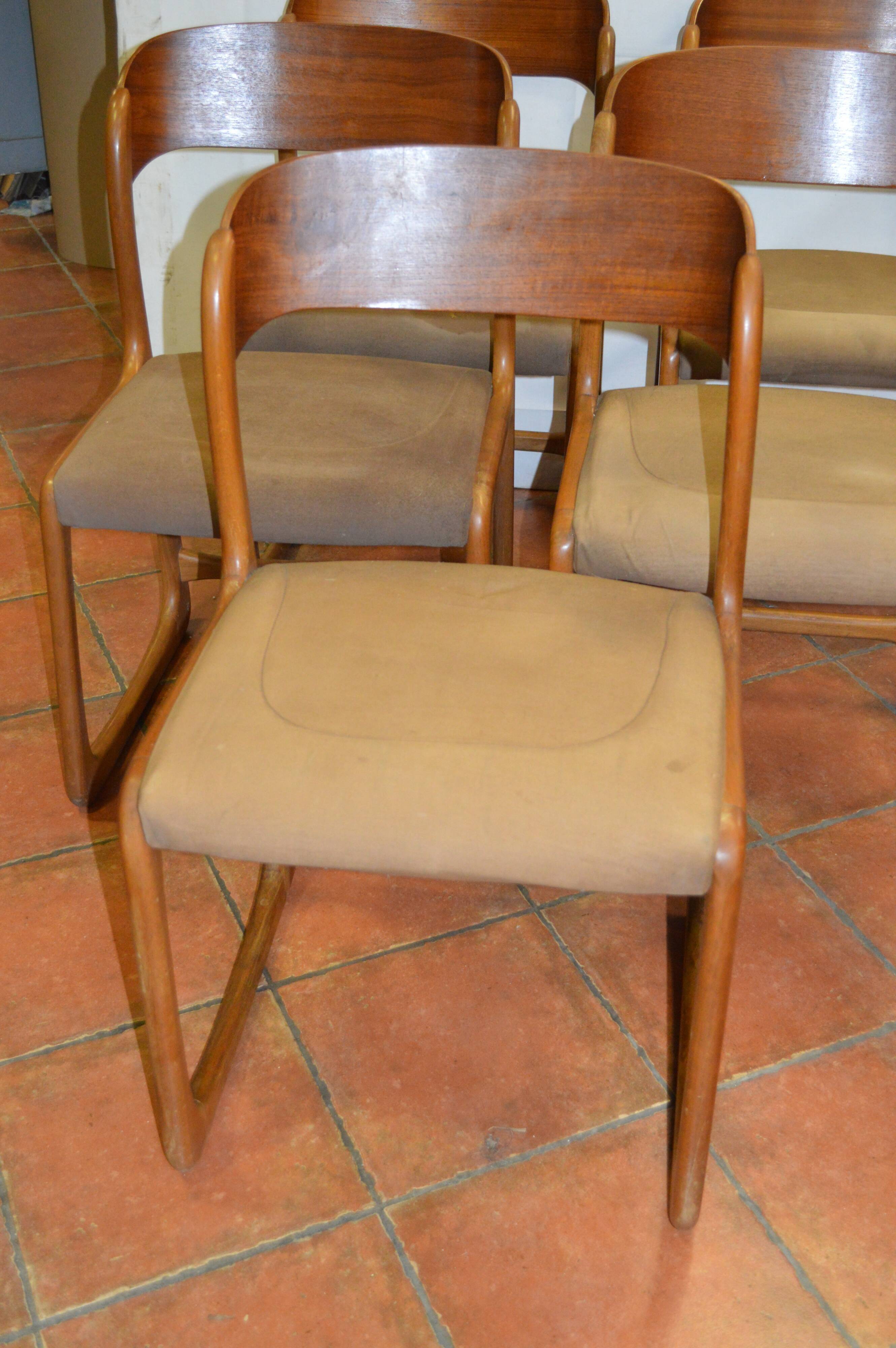5 Baumann sled chairs