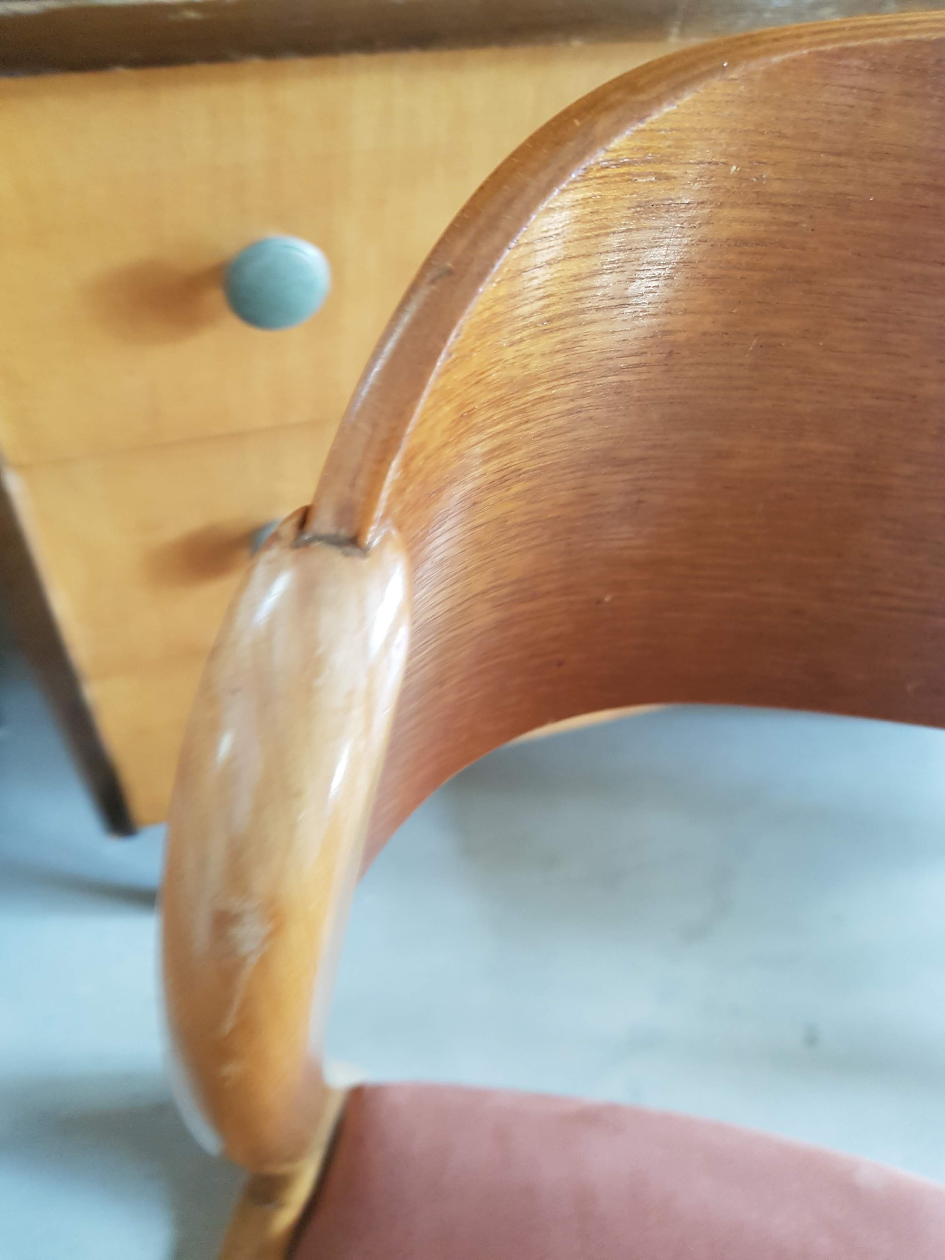 Suite de 4 chaises traineaux Baumann, 1960
