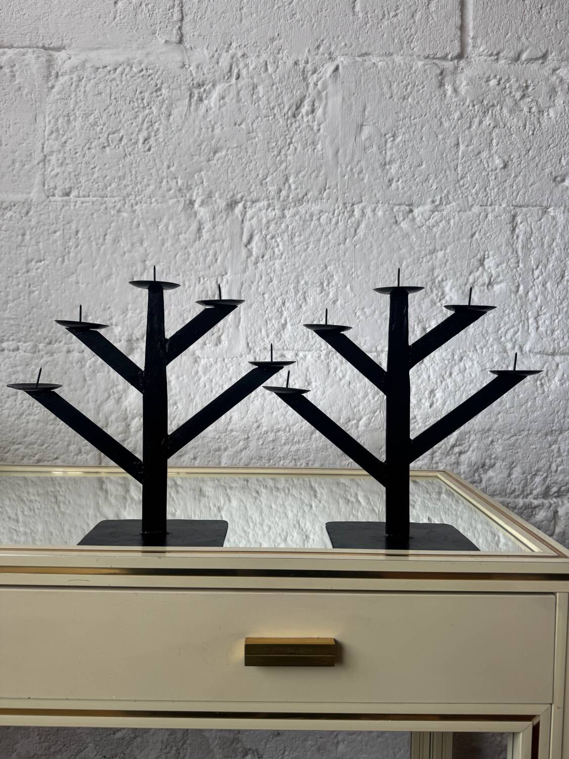 Wrought iron chandeliers, 1980s Habitat style