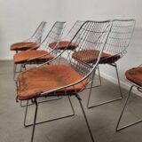 Set of six SM05 wire chairs by Cees Braakman for Pastoe, 1960s