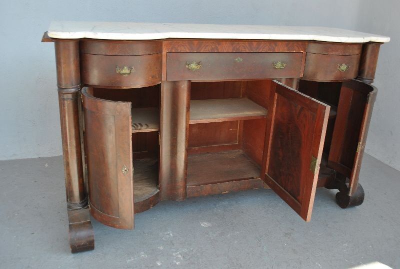 Credenza in mahogany door flame time XIX