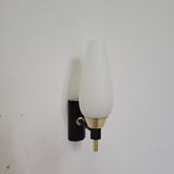 Vintage Arlus wall light in opaline and brass 1950s