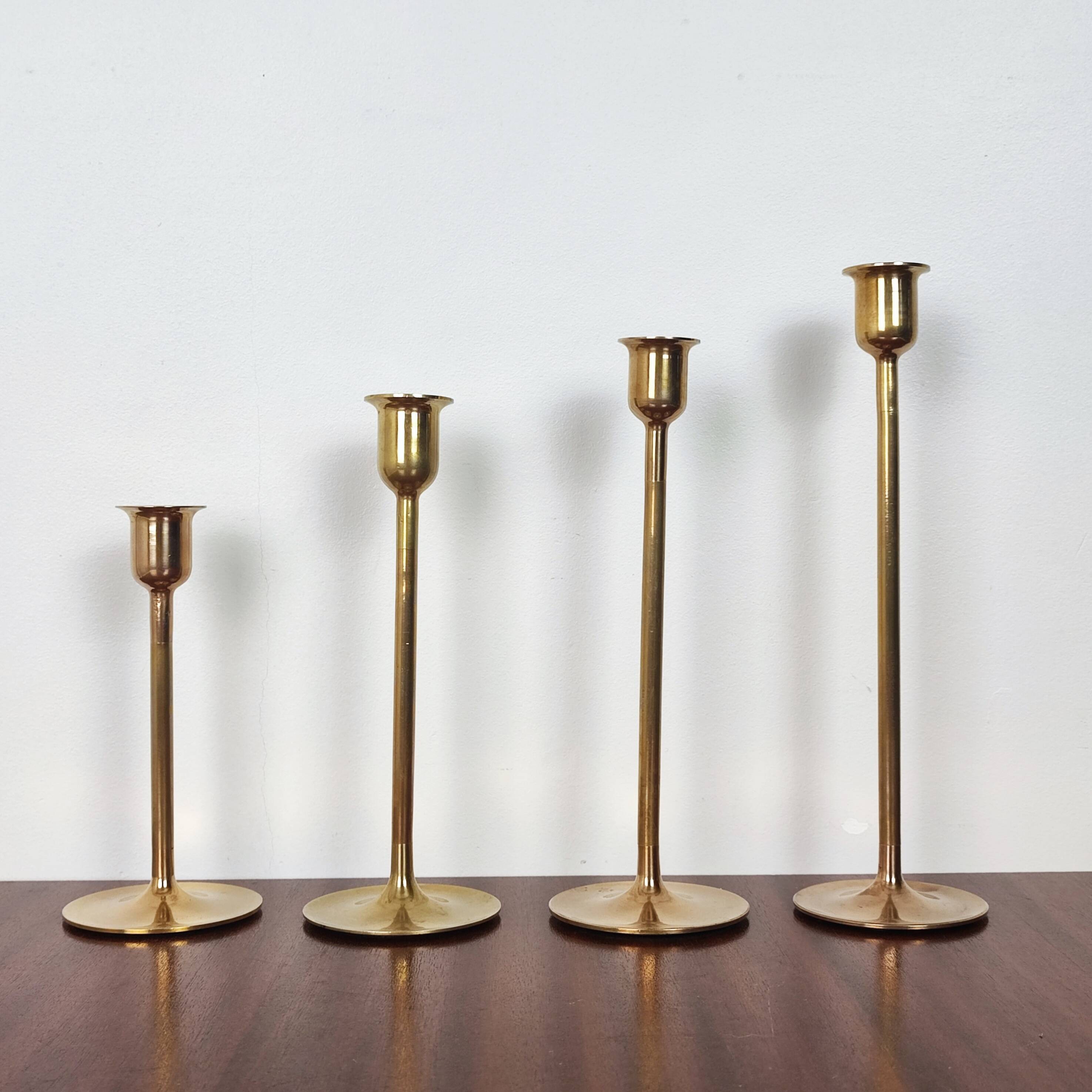Scandinavian brass candle holders
