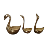 Trio of ducks gilded brass