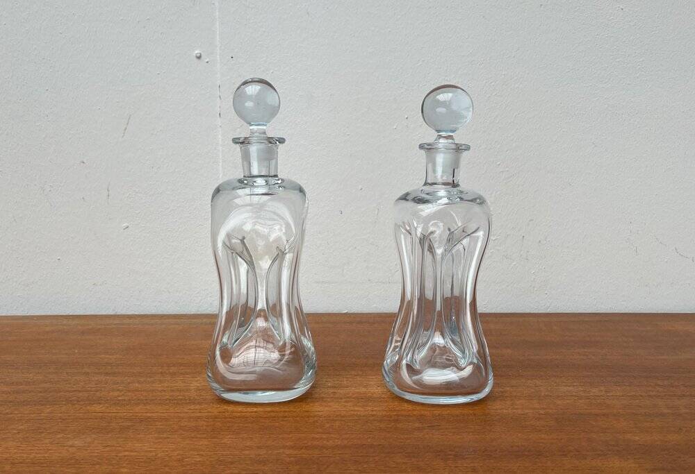 Danish Vintage Kluk Kluk Glass Bottles from Holmegaard, 1970s, Set of 2