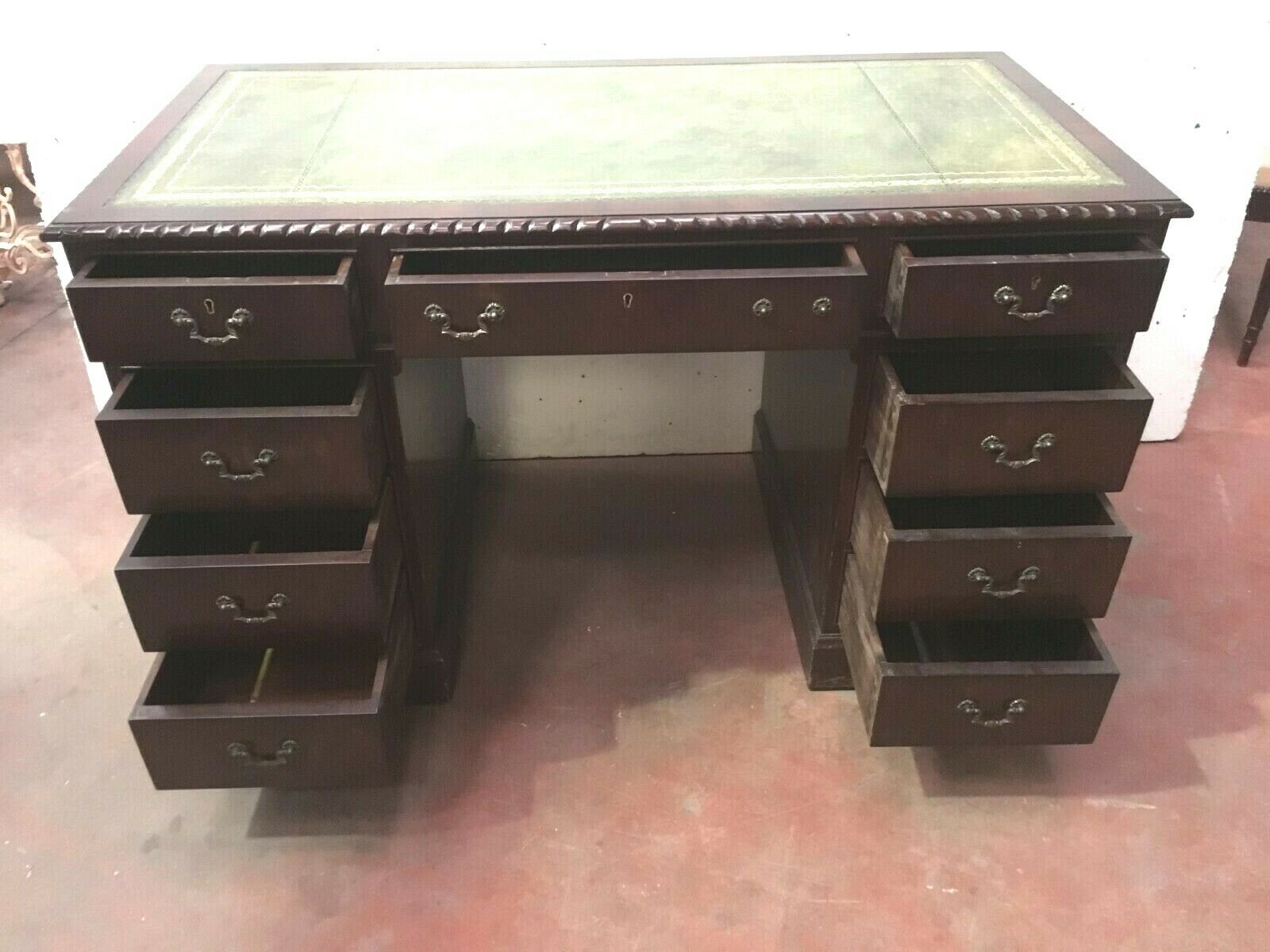 Desk style english mahogany and mahogany flat